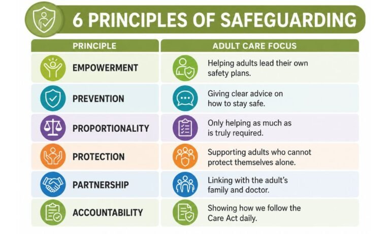 6 principles of safeguarding table