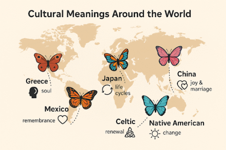 Change, joy, and colour. Seen as a sign of hope and personal growth.
